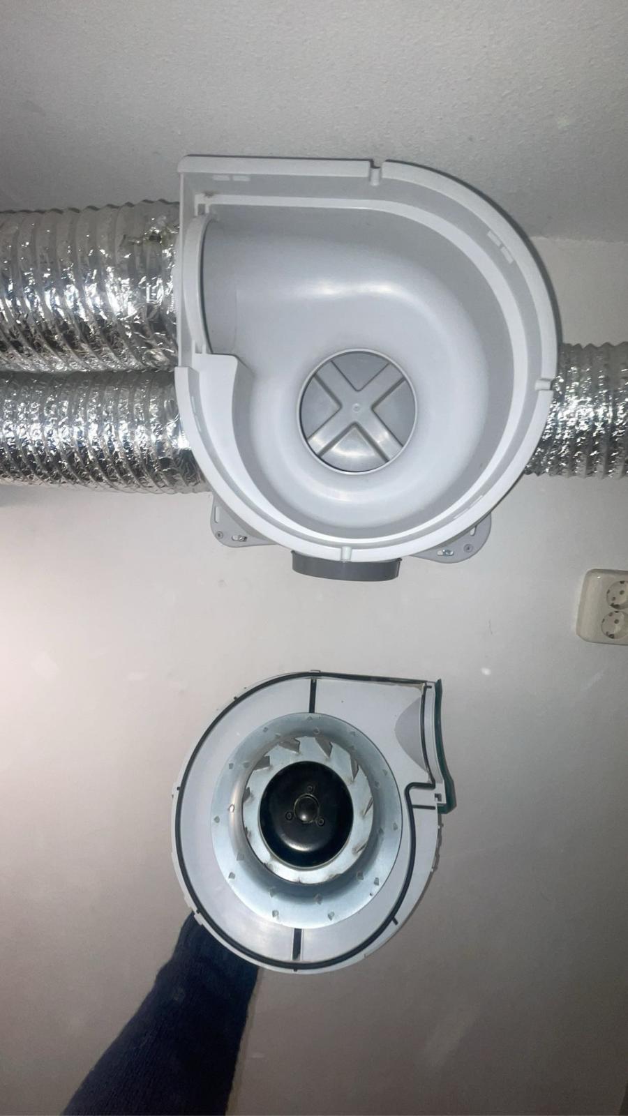 Mechanische ventilatiebox na reiniging